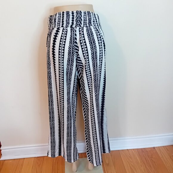 NWOT Women's Cupshe Lightweight Wide Leg Tribal Striped Coverup Beach Pants L - Picture 6 of 14